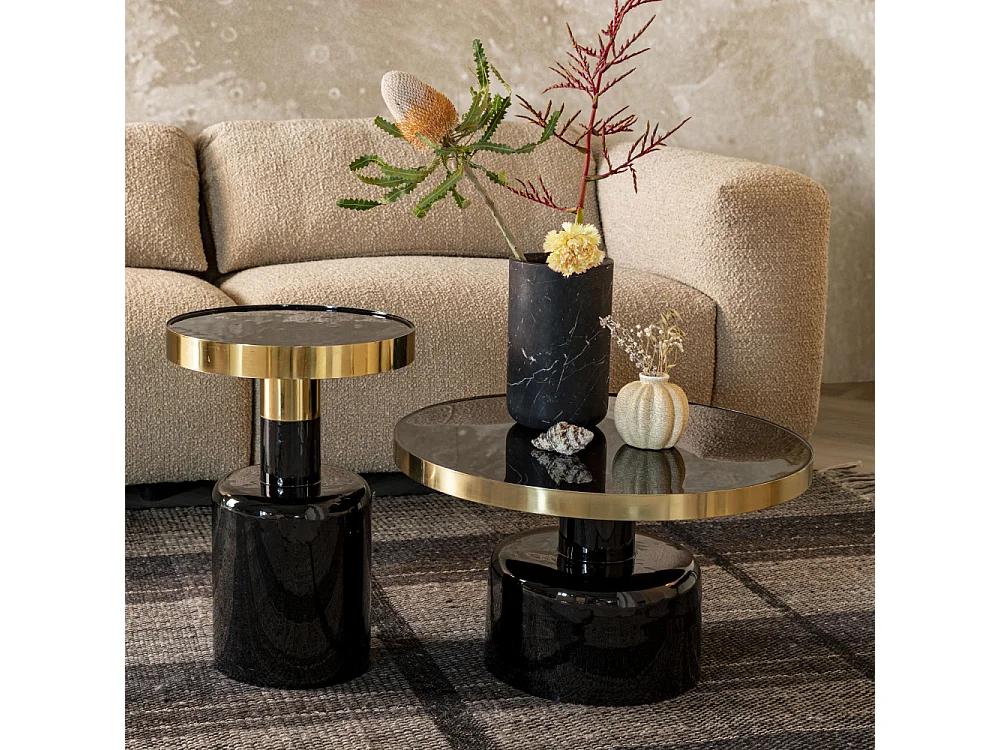 Glam - Table basse design en métal ø60cm - Noir