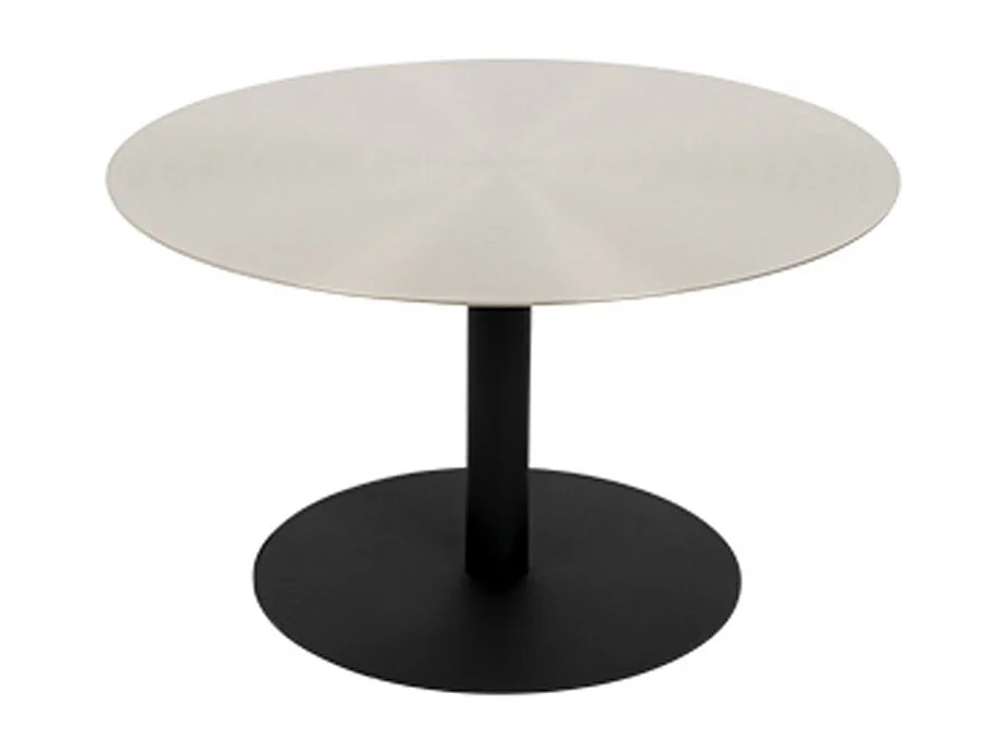 Snow - Table basse ronde en métal brossé ø60cm - Argent