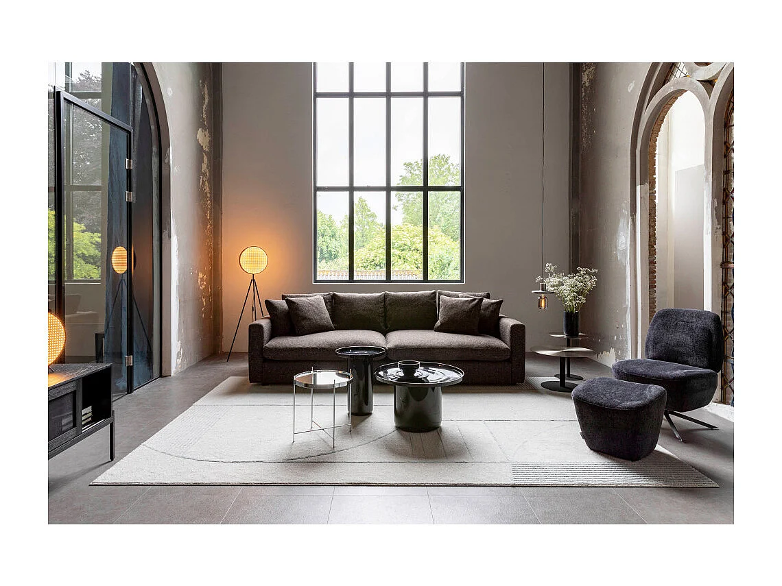 Snow - Table basse ronde en métal brossé ø60cm - Argent