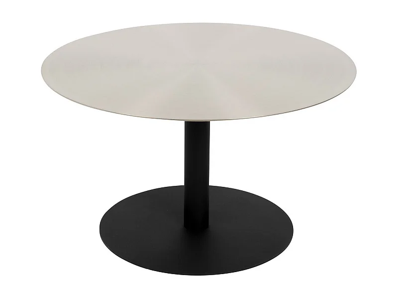 SNOW - Table basse ronde en acier satin D60cm