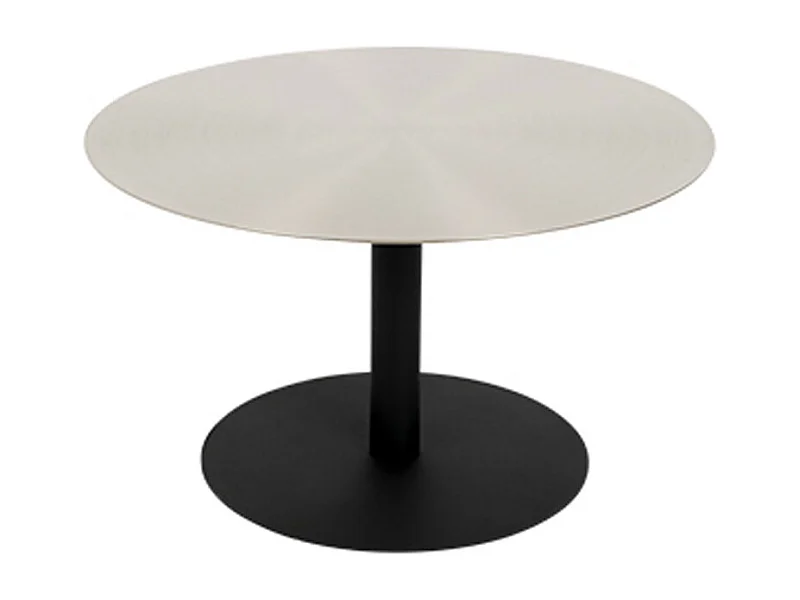 Snow - Table basse ronde en métal brossé ø60cm - Argent