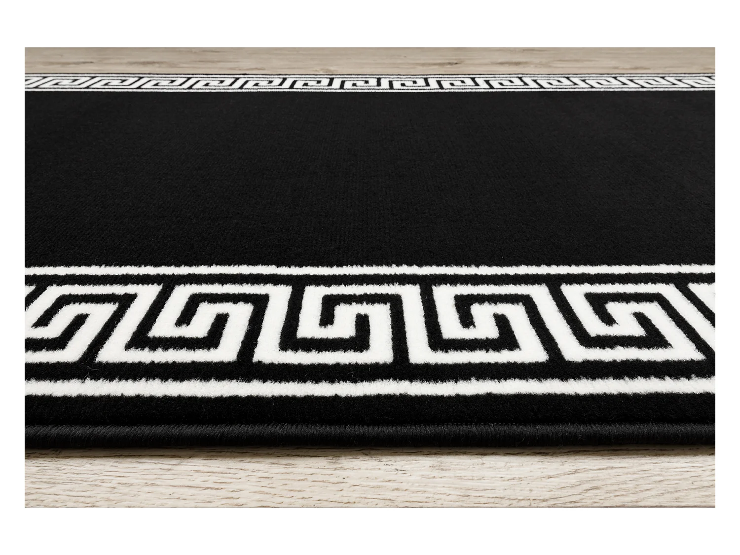 TAPIS DE COULOIR BCF MORAD Grek grec noir 60x290 cm