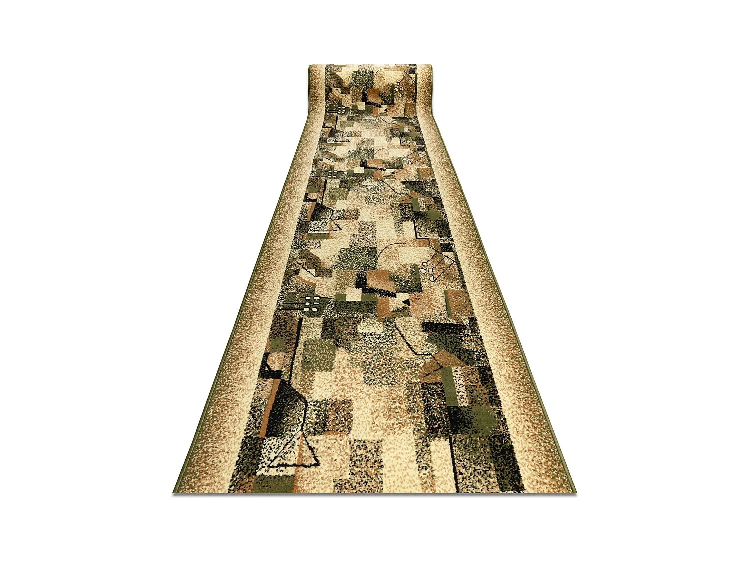 TAPIS DE COULOIR BCF IMPRESJA olive 100x370 cm