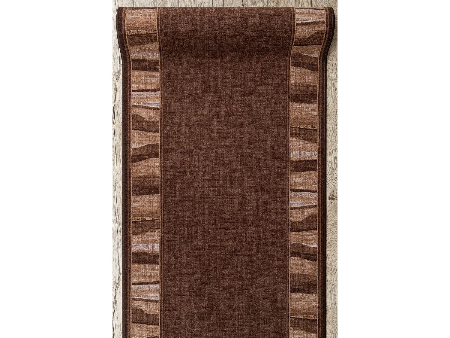 Alfombra de pasillo con refuerzo de goma LINEA marrón 67x120 cm