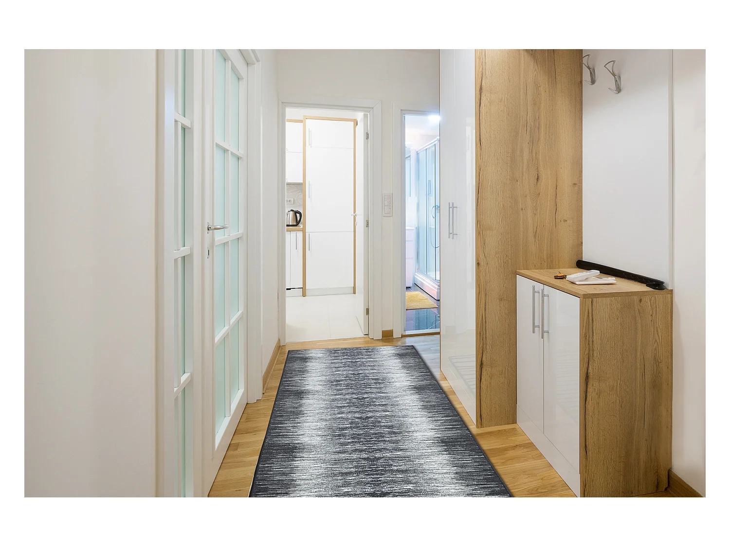 TAPIS DE COULOIR antidérapant TOLTEC gris 67x350 cm