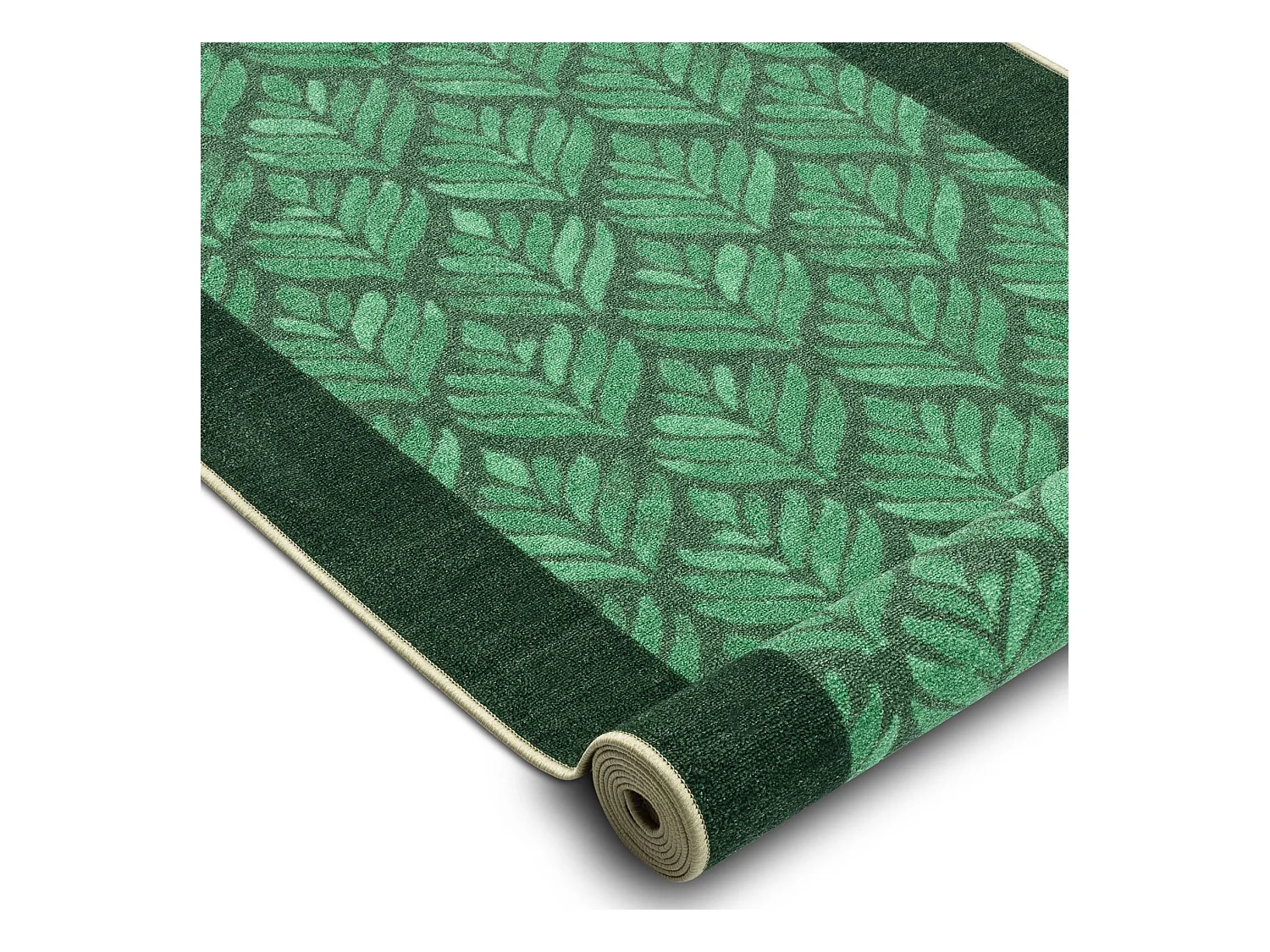 Triangles de couloir LIŚCIE feuilles antidérapants, vert gomme 57x810 cm