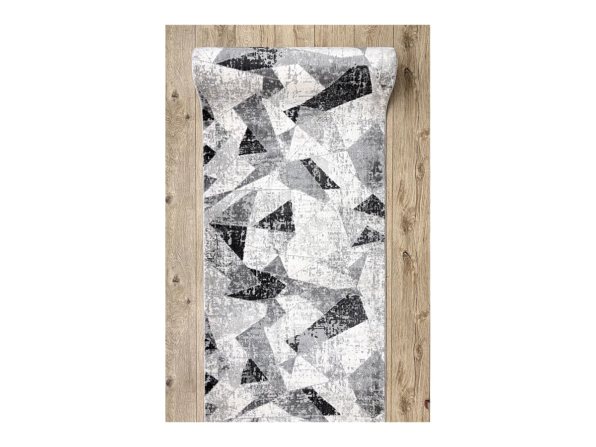 Tapis de couloir TULS 51211 moderne, Géométrique anthracite 100x310 cm