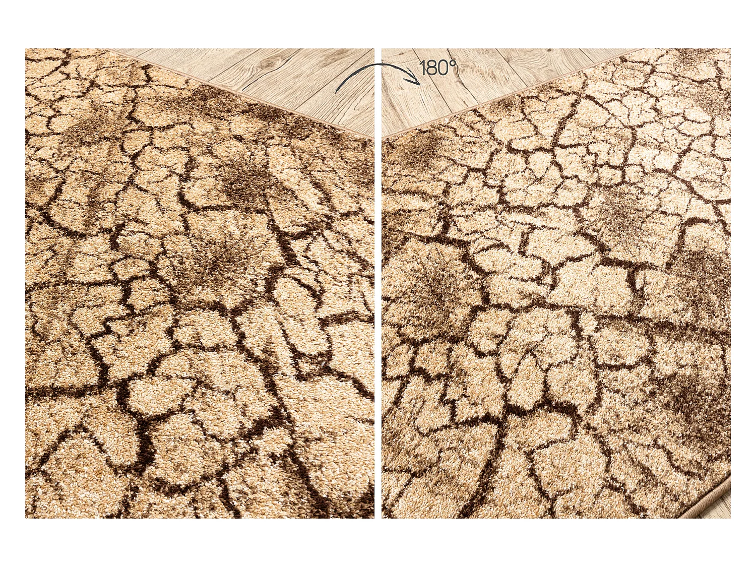 Vloerbekleding KARMEL Terra gebarsten grond noot 70x590 cm