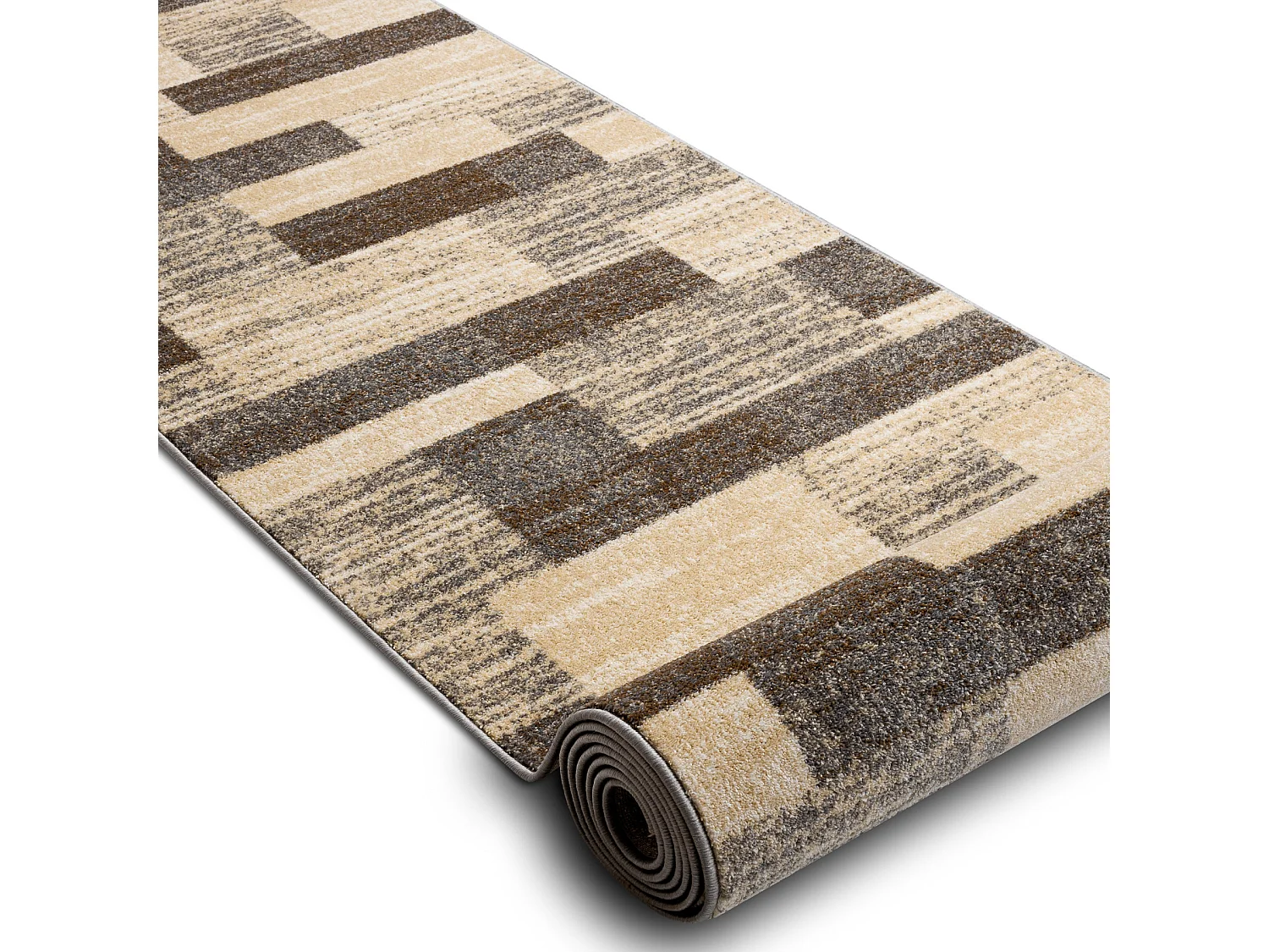 Läufer KARMEL Deski Bretter grau Karamell 80x1300 cm