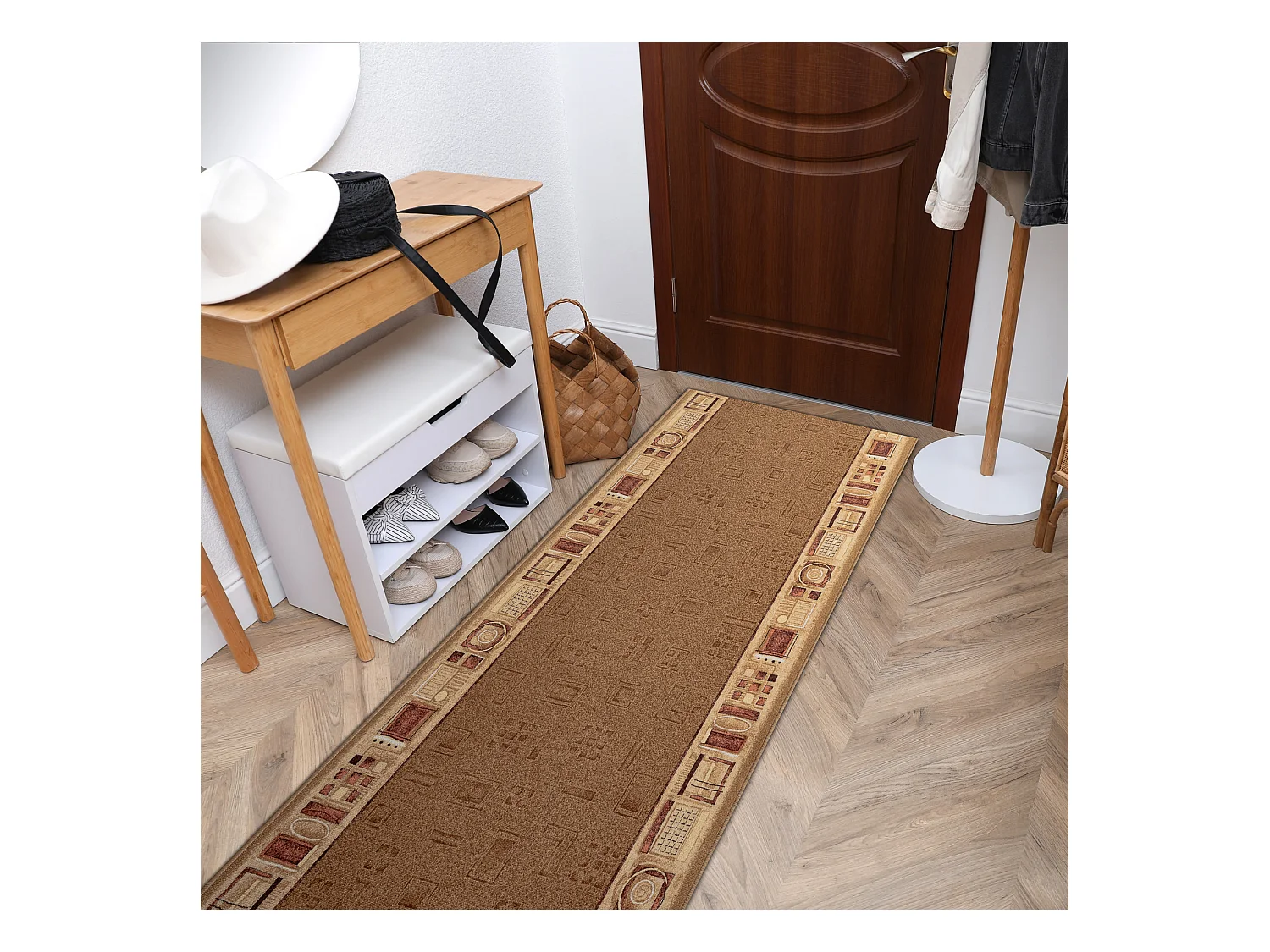 TAPIS DE COULOIR ANTIDÉRAPANT JENA beige 120x1350 cm