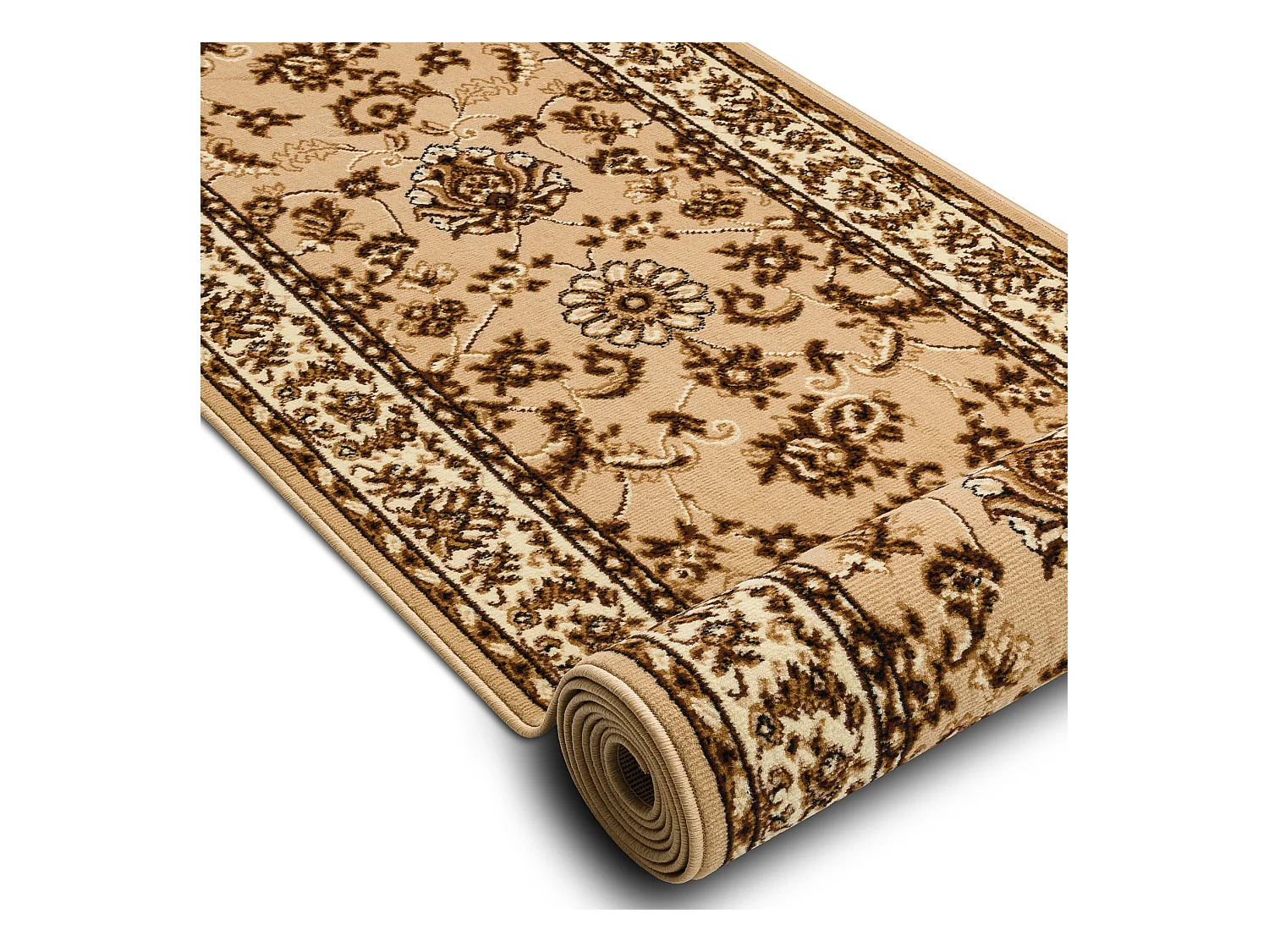 TAPIS DE COULOIR BCF MORAD Klasyk classique beige 90x730 cm