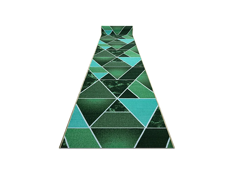 Läufer rutschfest TRÓJKĄTY Dreiecke, gummi grün 100x370 cm