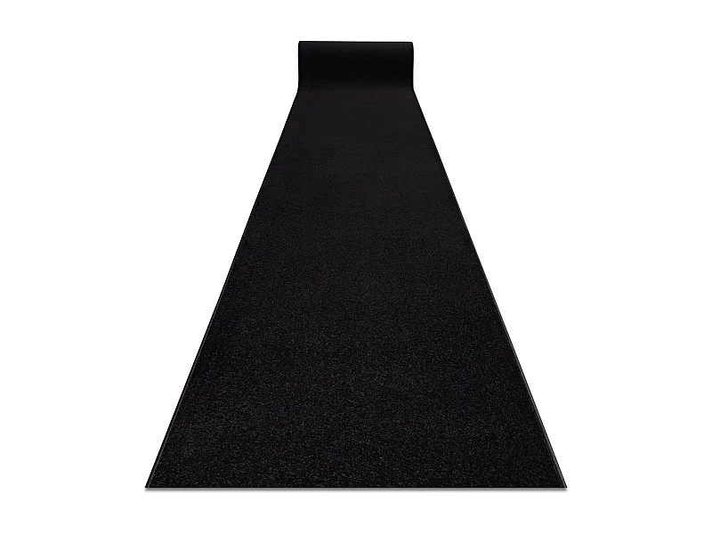Tapis de couloir KARMEL plaine, une couleur noir 140x470 cm