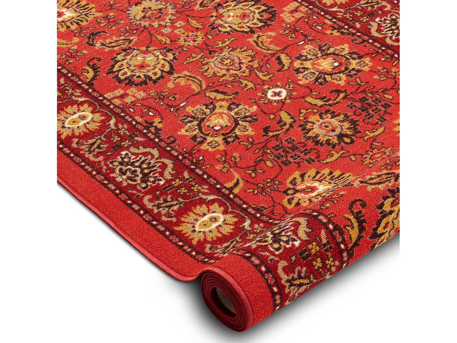 Alfombra de pasillo antideslizante de goma TRADYCJA tradición rojo 110x370 cm