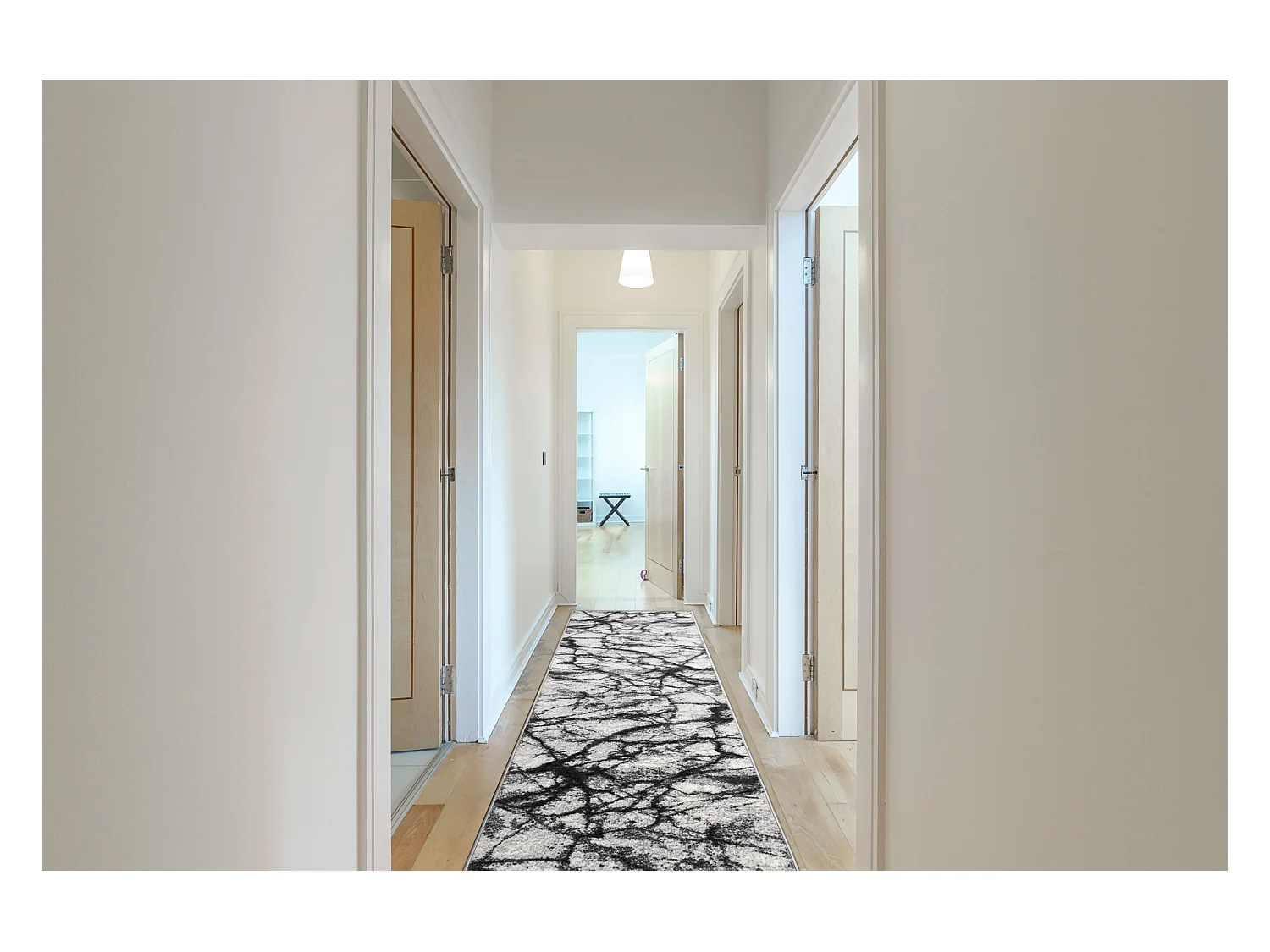 TAPIS DE COULOIR BCF MORAD Marmur Marbre gris 70x850 cm