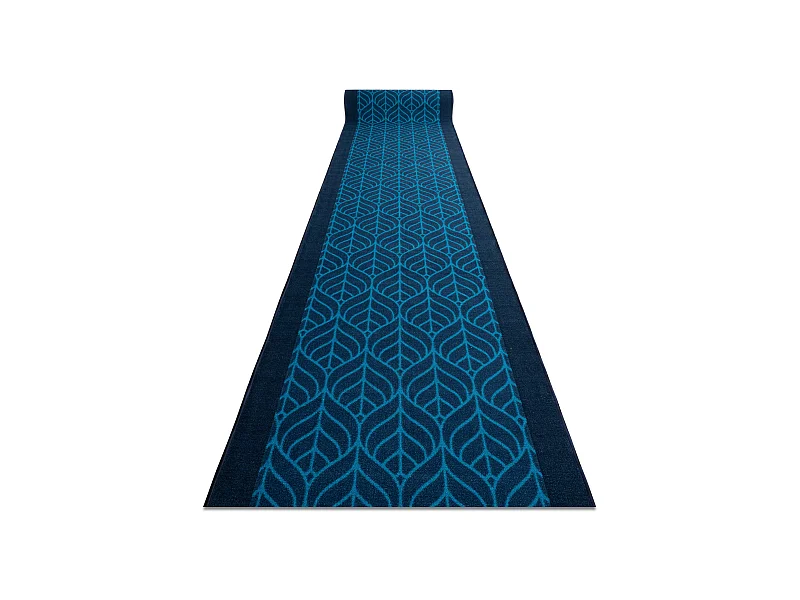 TAPIS DE COULOIR ANTIDÉRAPANT PIÓRA plumes bleu foncé 100x760 cm