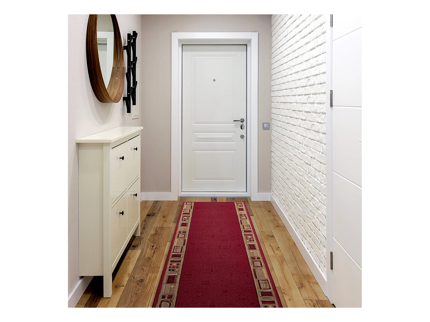TAPIS DE COULOIR ANTIDÉRAPANT JENA bordeaux 120x1350 cm