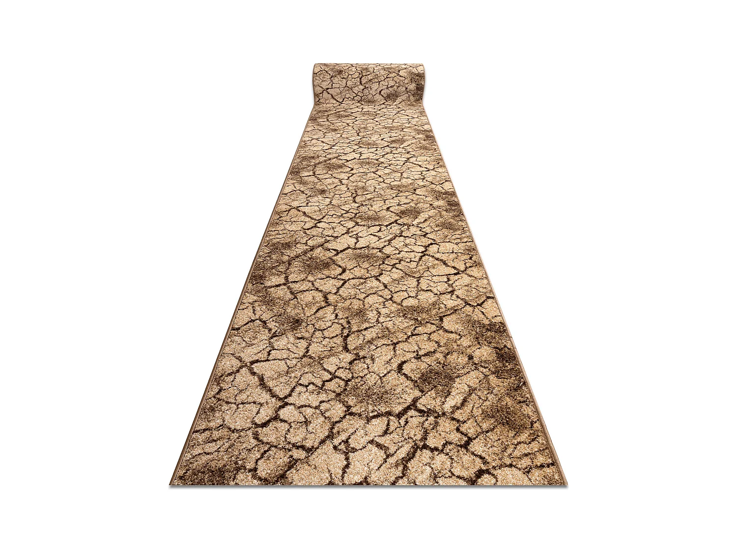 Vloerbekleding KARMEL Terra gebarsten grond noot 70x530 cm