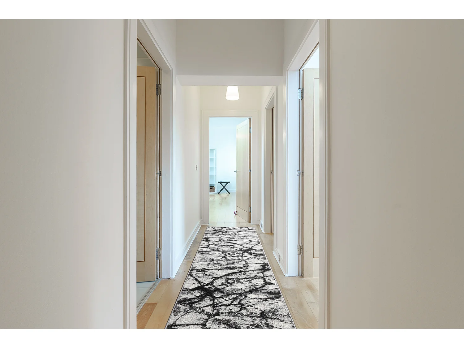 TAPIS DE COULOIR BCF MORAD Marmur Marbre gris 100x960 cm