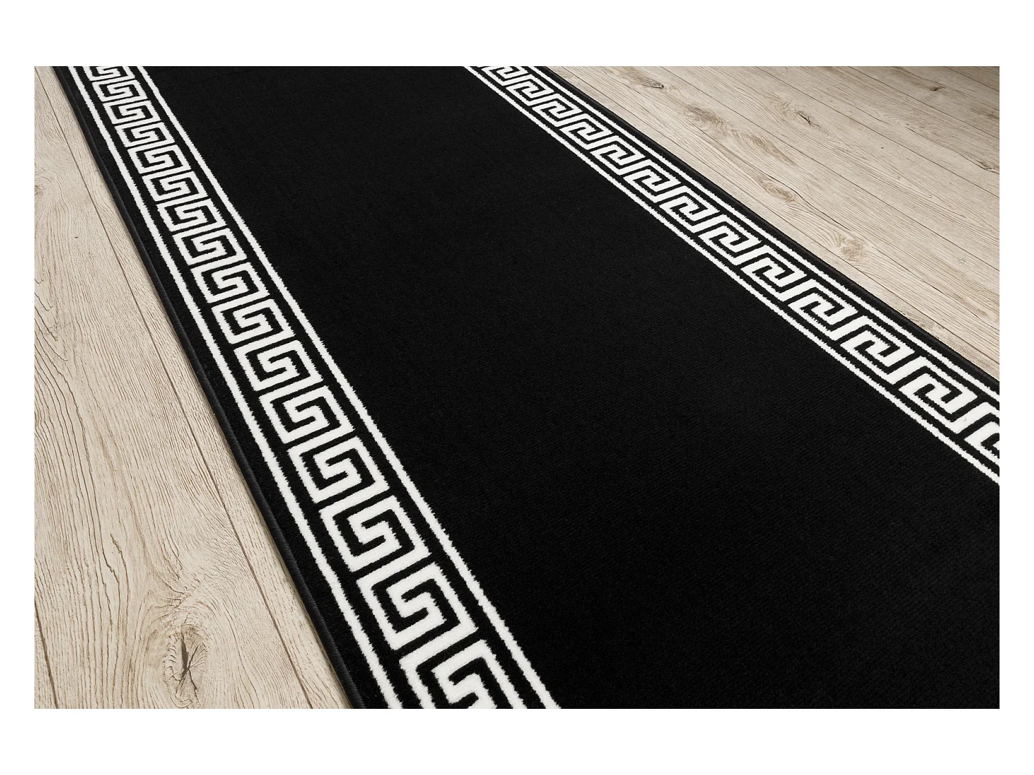 TAPIS DE COULOIR BCF MORAD Grek grec noir 60x320 cm
