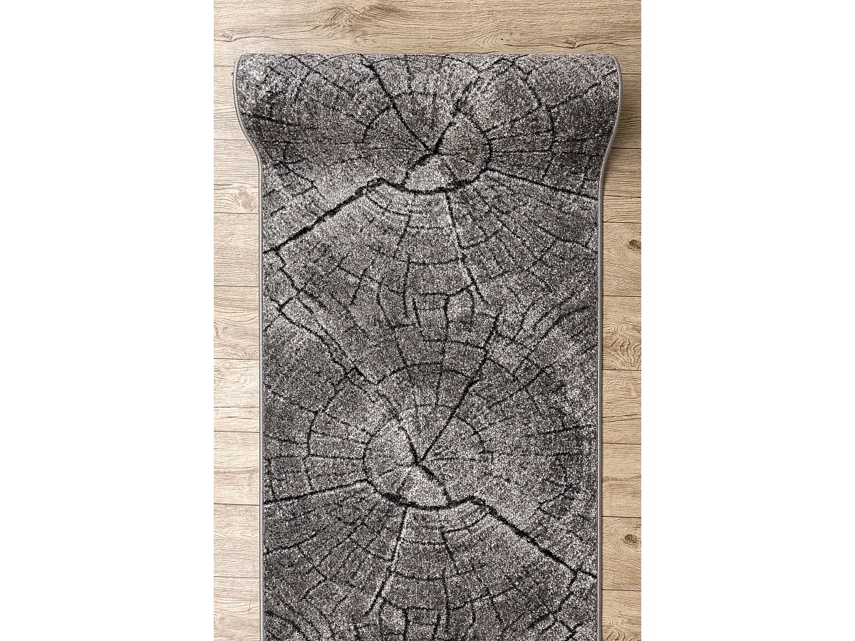 Läufer SILVER Tronko Baum Holz grau 100x320 cm