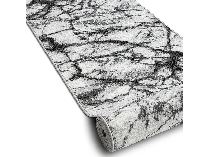 TAPIS DE COULOIR BCF MORAD Marmur Marbre gris 90x690 cm