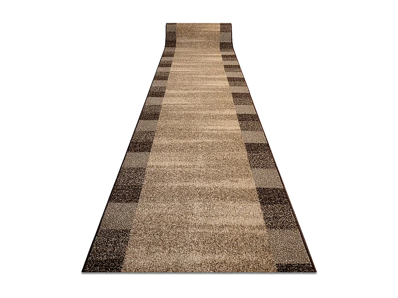 Tapis de couloir KARMEL Etna cadre, sable noix 120x470 cm