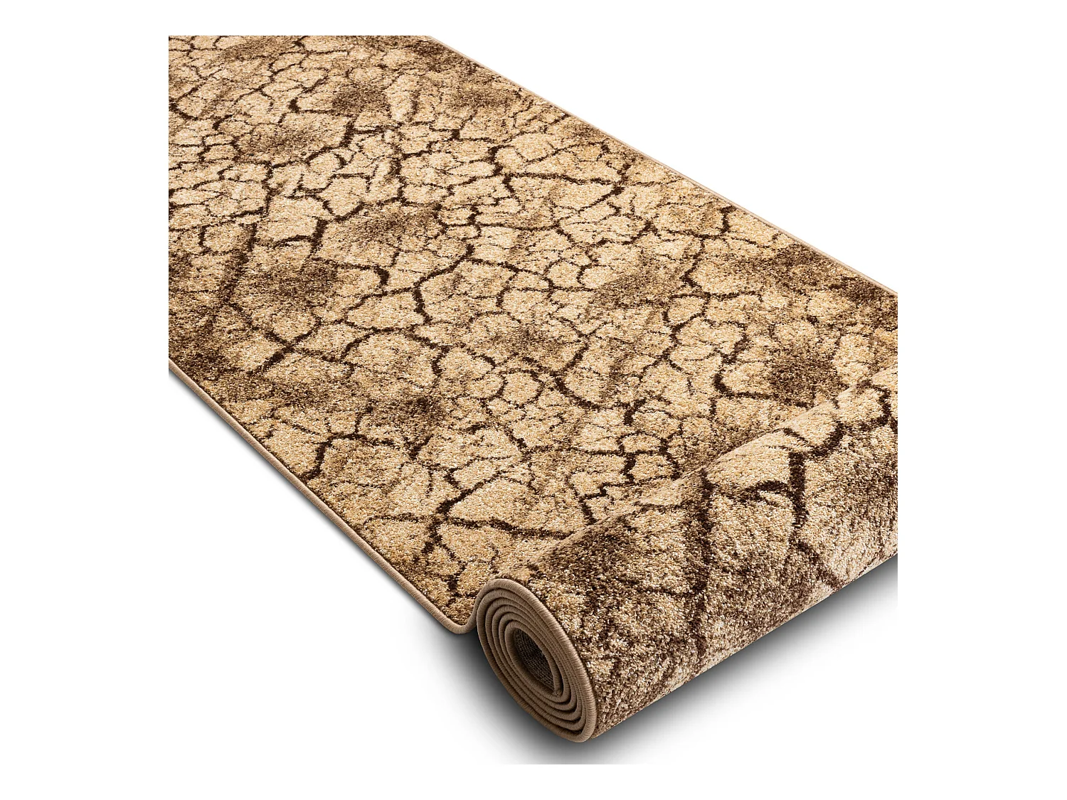 Vloerbekleding KARMEL Terra gebarsten grond noot 70x560 cm