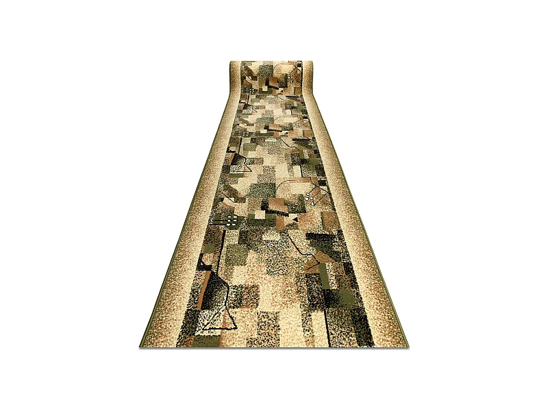TAPIS DE COULOIR BCF IMPRESJA olive 100x490 cm