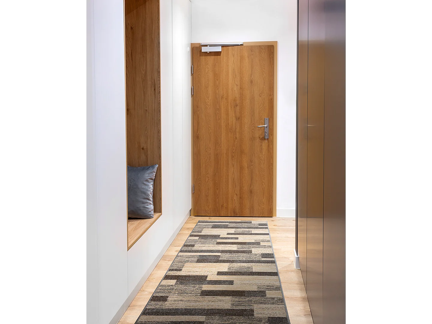 Läufer KARMEL Deski Bretter grau Karamell 80x810 cm