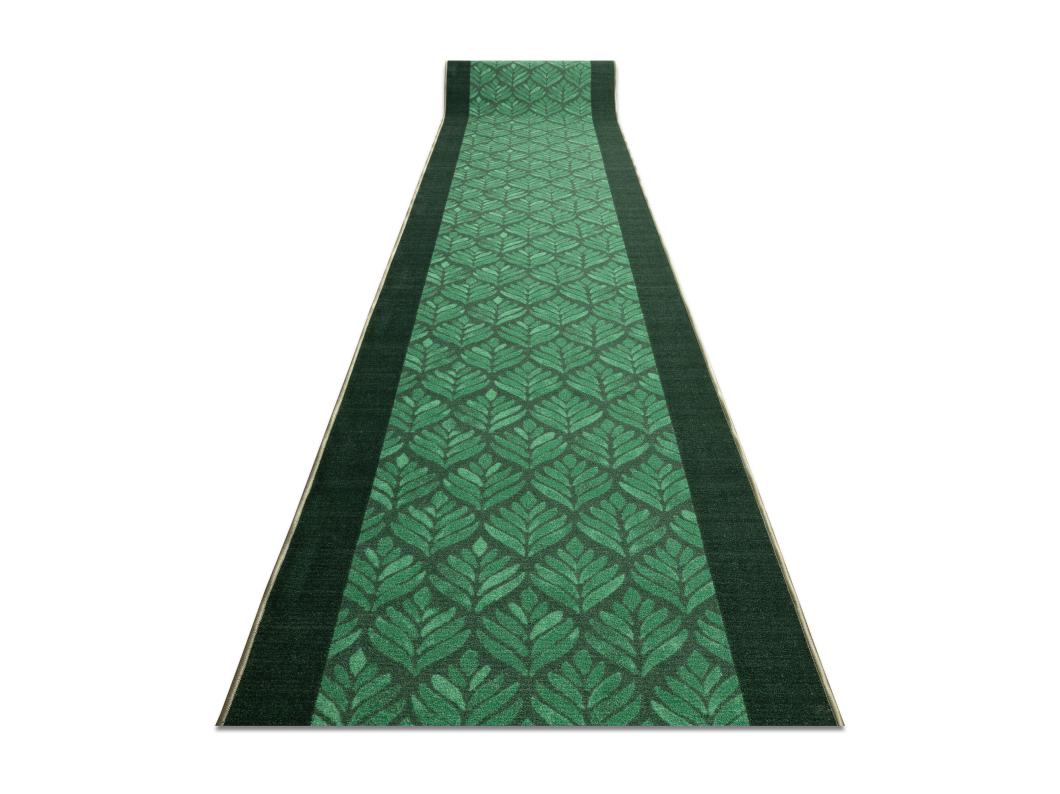 Loper antislip LIŚCIE bladeren, gom groen 100x680 cm