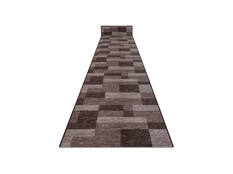 TAPIS DE COULOIR antidérapant ICONA marron 100x470 cm