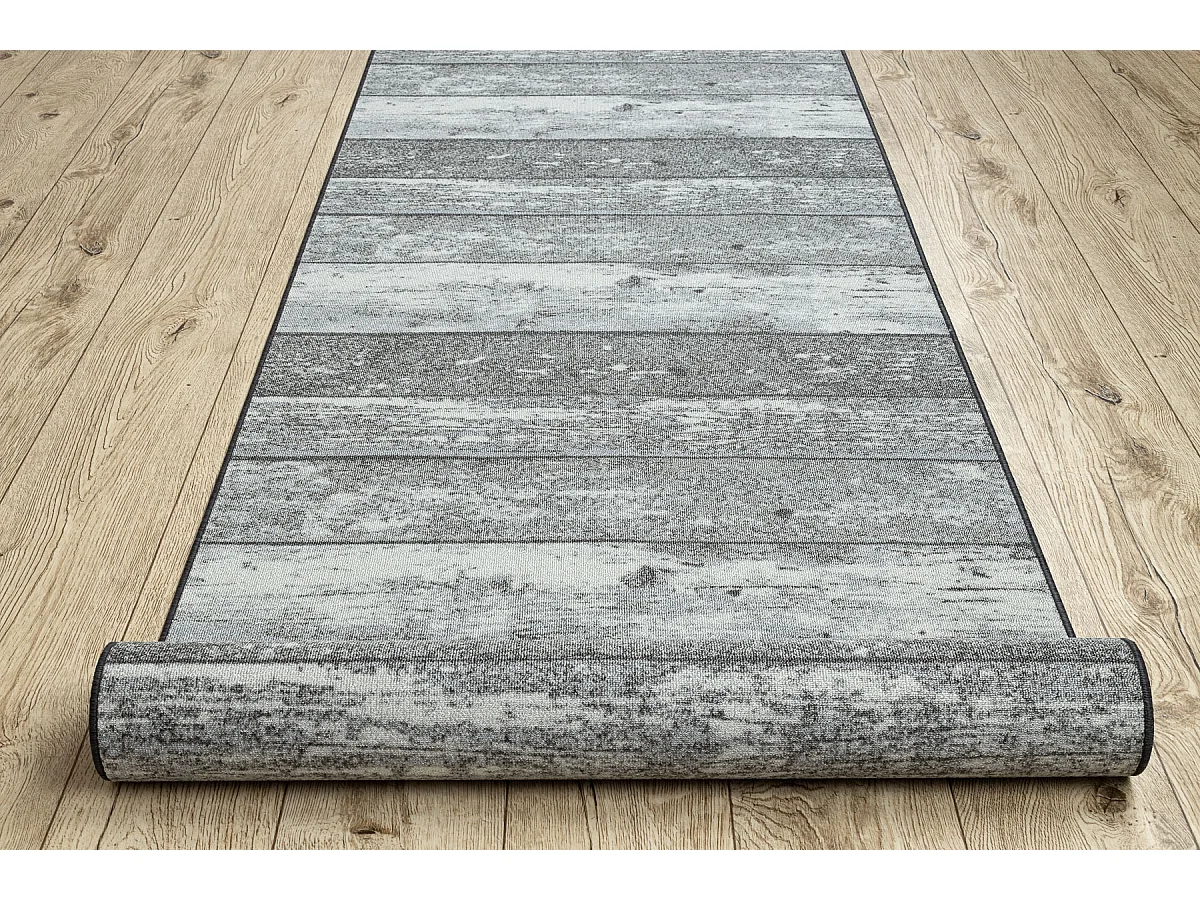 Vloerbekleding met rubber bekleed DESKI grijskleuring 67x710 cm