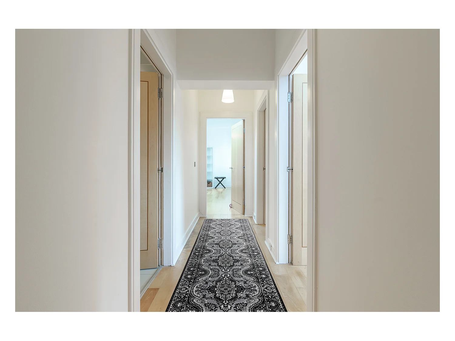 TAPIS DE COULOIR BCF MORAD Wiosna rougette gris 90x870 cm