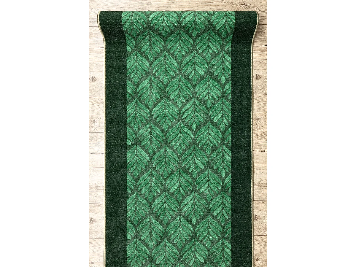 Triangles de couloir LIŚCIE feuilles antidérapants, vert gomme 67x930 cm