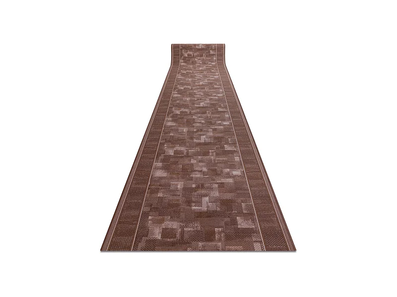 TAPIS DE COULOIR ANTIDÉRAPANT TRIBE marron 80x1350 cm