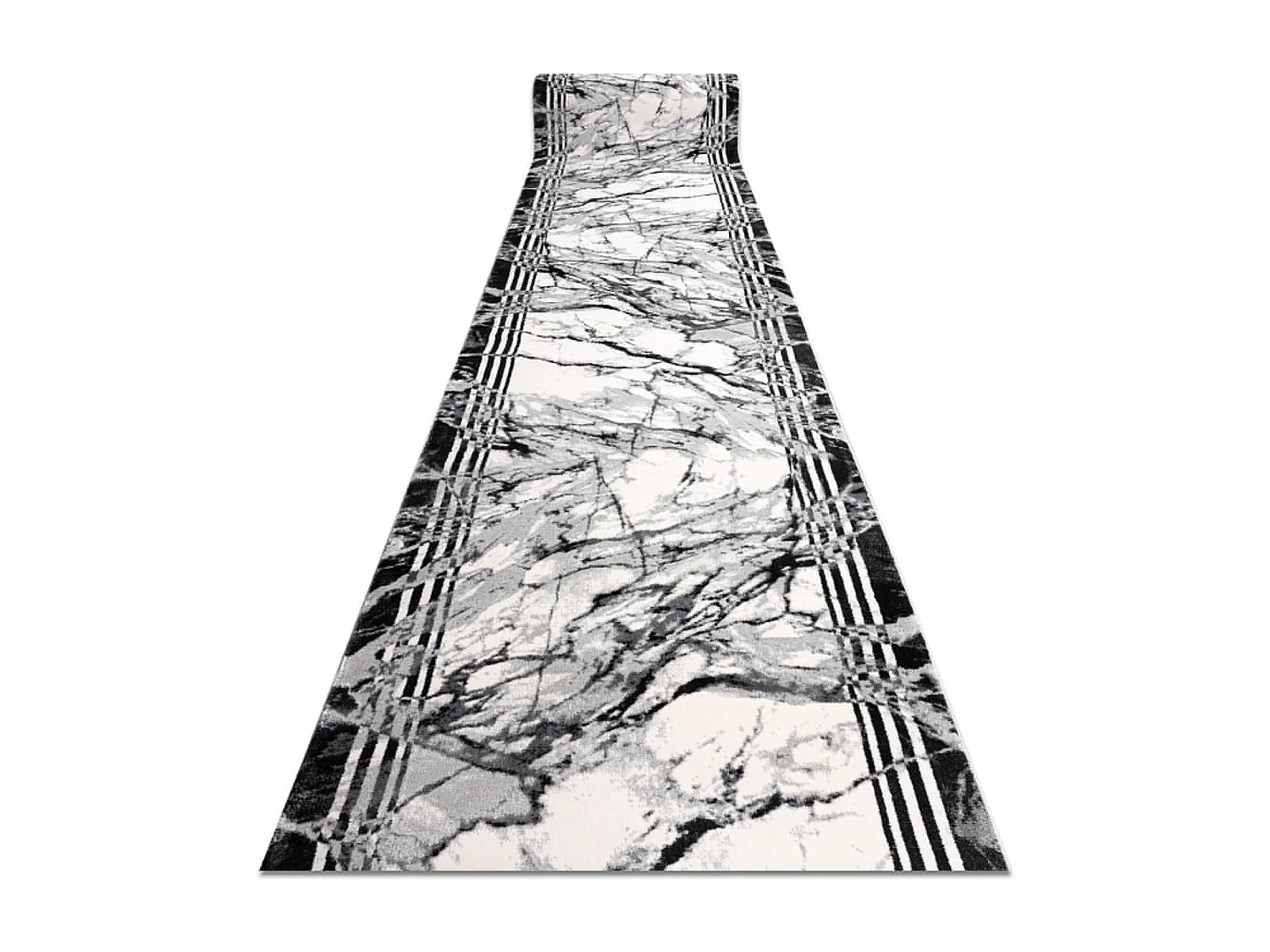 Tapis de couloir TULS 51210 moderne, Marbre anthracite 120x1150 cm