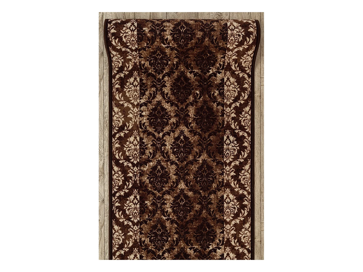 TAPIS DE COULOIR antidérapant ROMANCE marron  100x270 cm