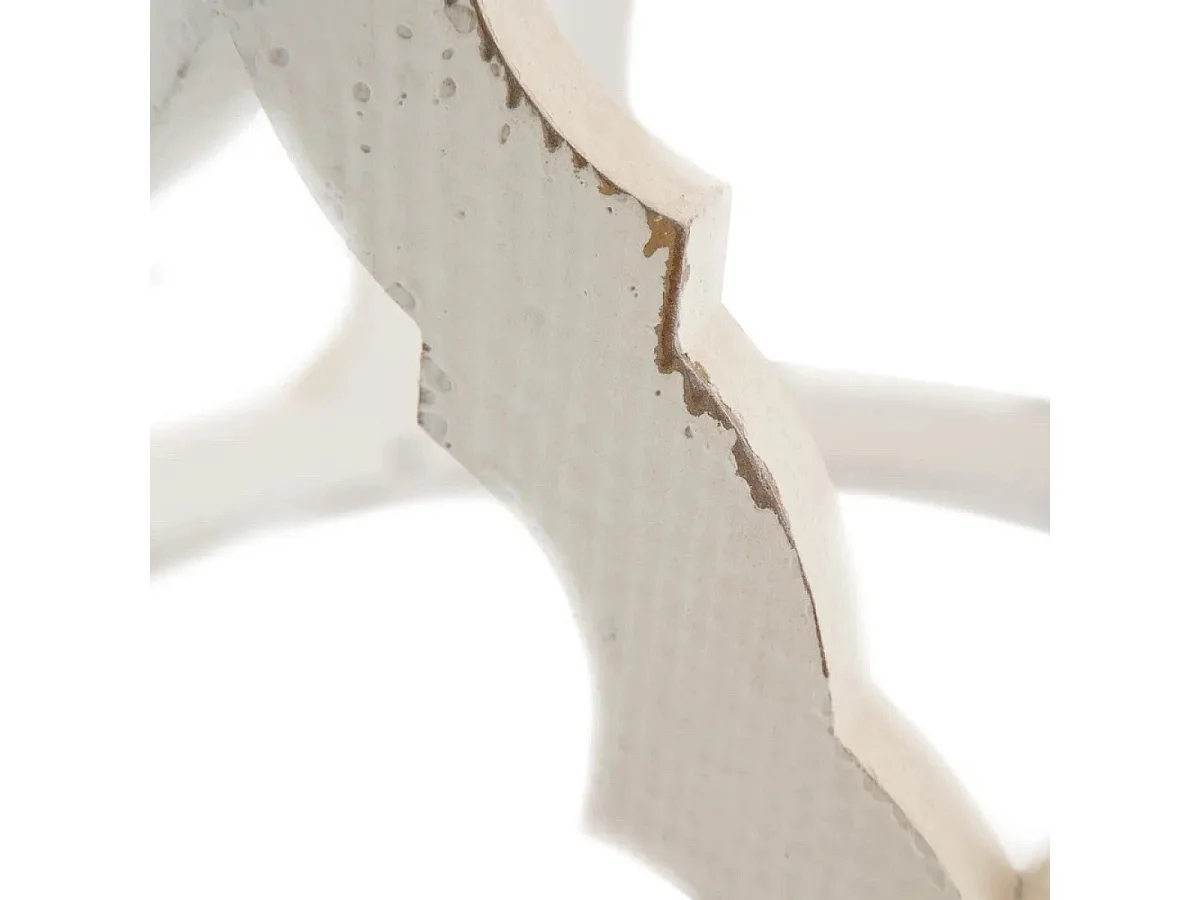 ROUNDY - Table basse en bois patiné blanc