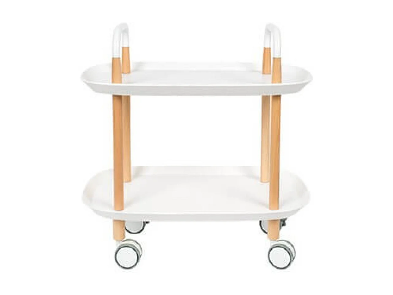 TROLLEY - Table de service sur roulettes en bois avec plateau noir, gris ou blanc