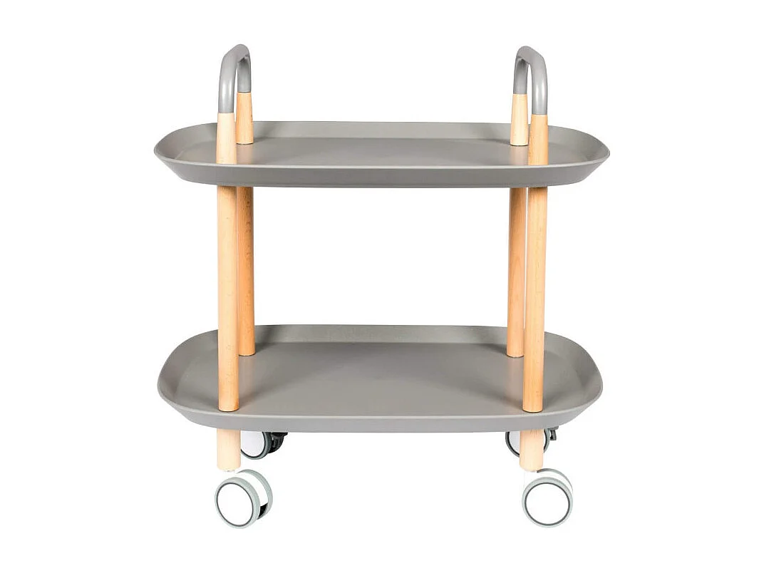 TROLLEY - Table de service sur roulettes en bois avec plateau noir, gris ou blanc