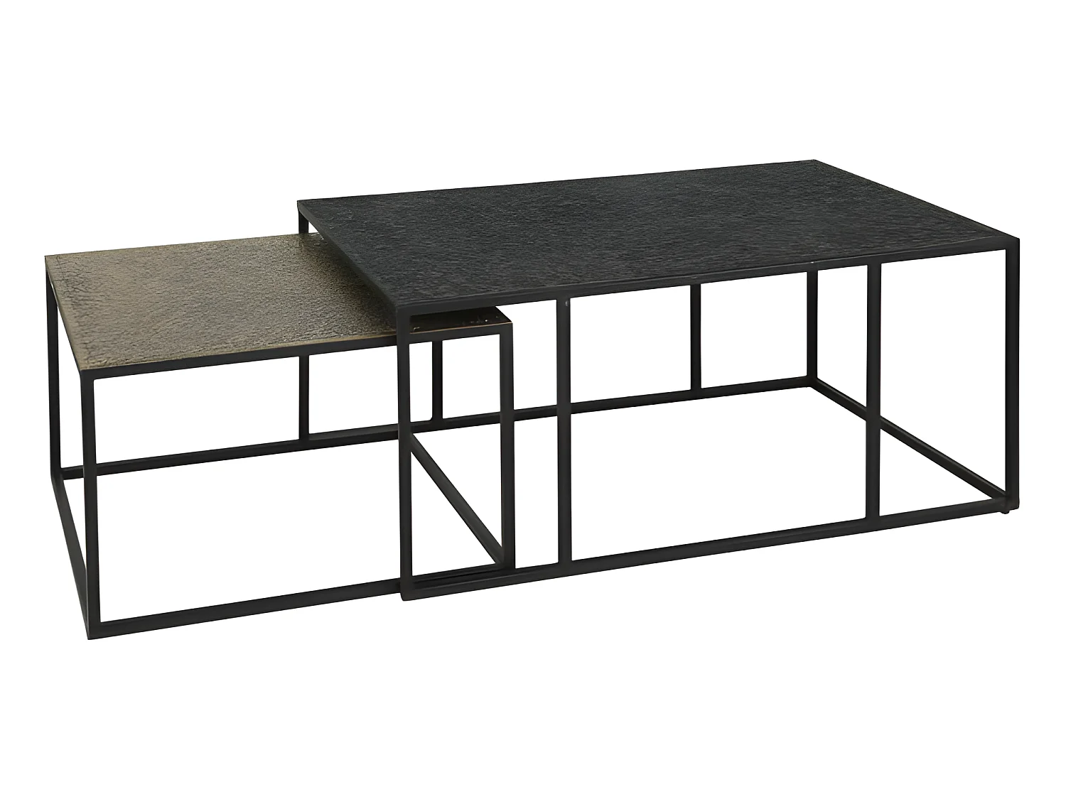 METALLICA - Table basse modulable en acier noir et bronze
