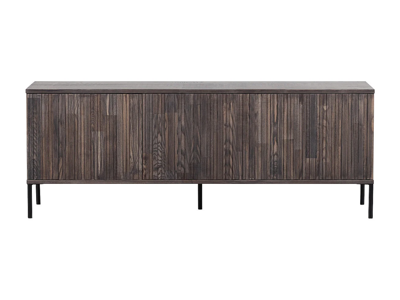 GRAVURE - Meuble TV en bois de frêne expresso 150 cm