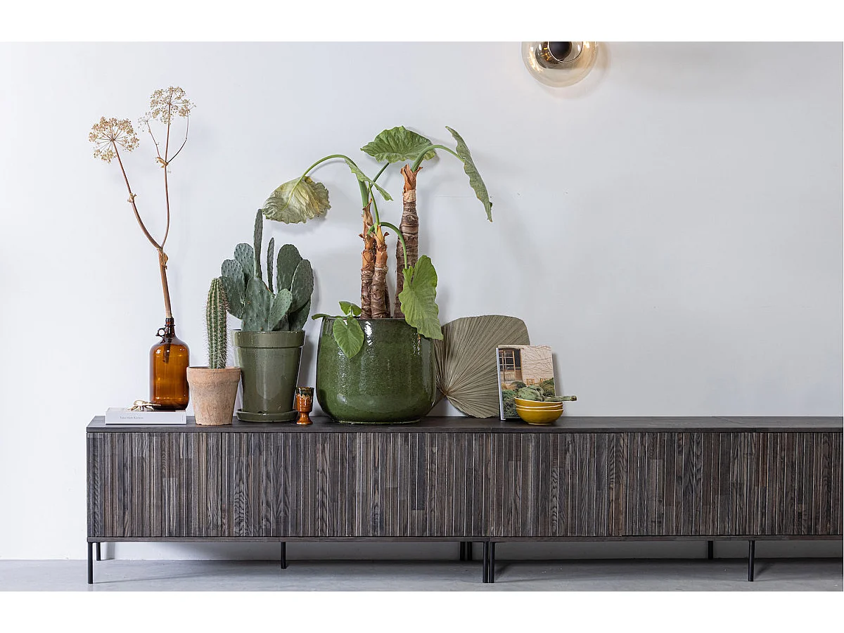 GRAVURE - Meuble TV en bois de frêne expresso 150 cm