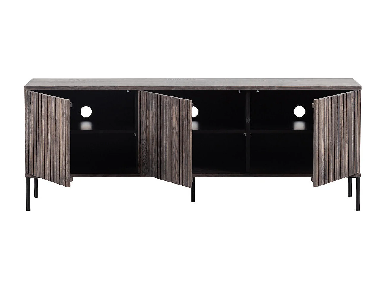 GRAVURE - Meuble TV en bois de frêne expresso 150 cm