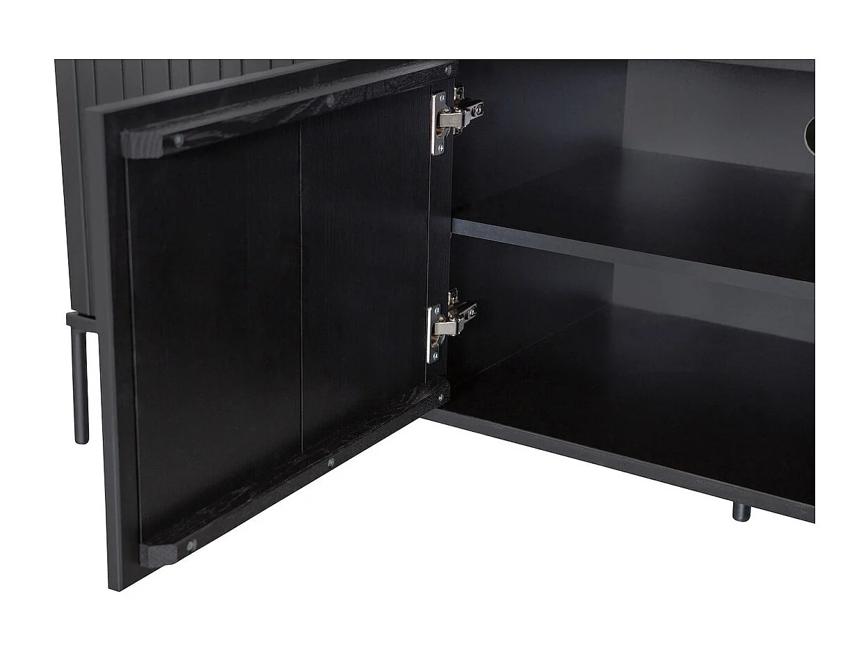 GRAVURE - Meuble TV en bois de pin noir