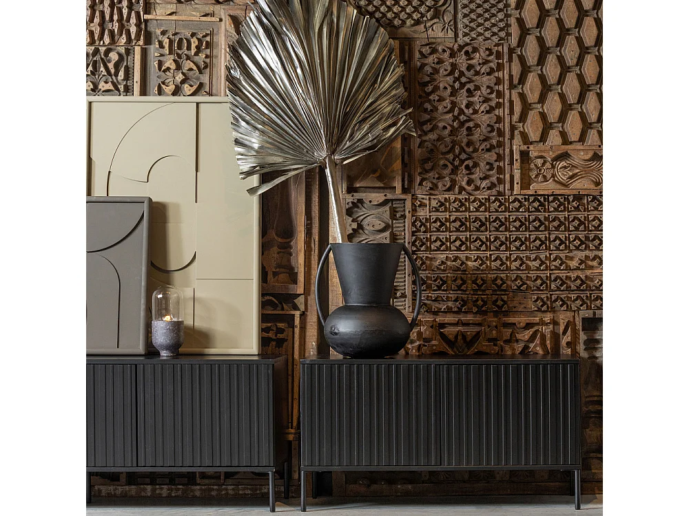 New Gravure - Meuble TV en bois L150cm - Noir