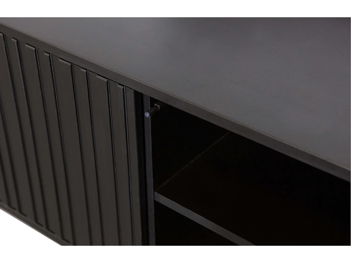 GRAVUR - TV-Möbel aus schwarzem Kiefernholz L100