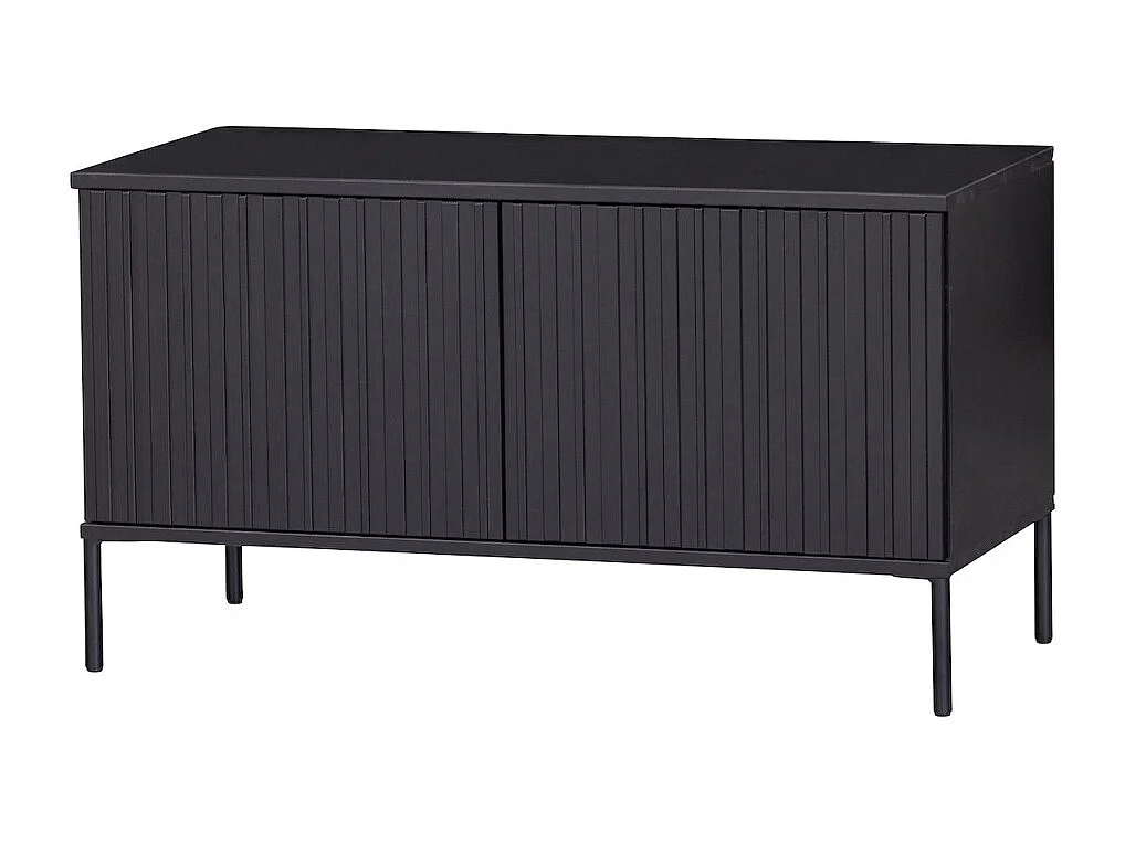 GRAVUR - TV-Möbel aus schwarzem Kiefernholz L100