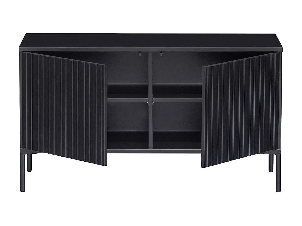 GRAVUR - TV-Möbel aus schwarzem Kiefernholz L100